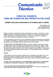 Thumbnail de Hora da colheita: hora de cuidar do seu produto e de você. Unidade móvel para sombreamento de hortaliças após a colheita.