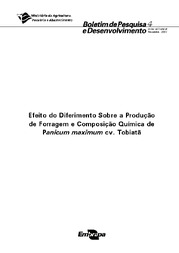 Thumbnail de Efeito do diferimento sobre a produção de forragem e composição química de Panicum maximum cv. Tobiatã.