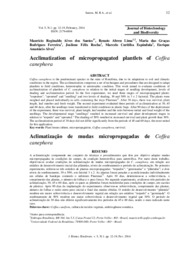 Thumbnail de Aclimatização de mudas micropropagadas de Coffea canephora.