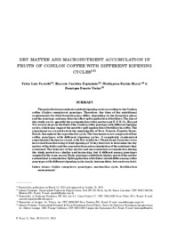 Thumbnail de Dry matter and macronutrient accumulation in fruits of conilon coffee with different ripening cycles.