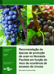 Recomendação de épocas de produção de uvas no Noroeste Paulista em função do risco de ocorrência de excesso de chuvas