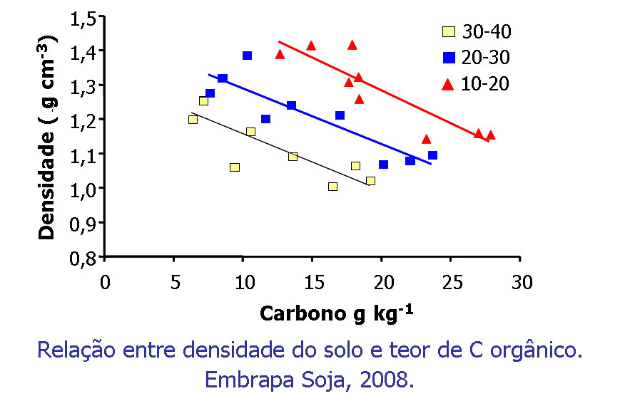 densidade do solo x teor de carbono orgânico